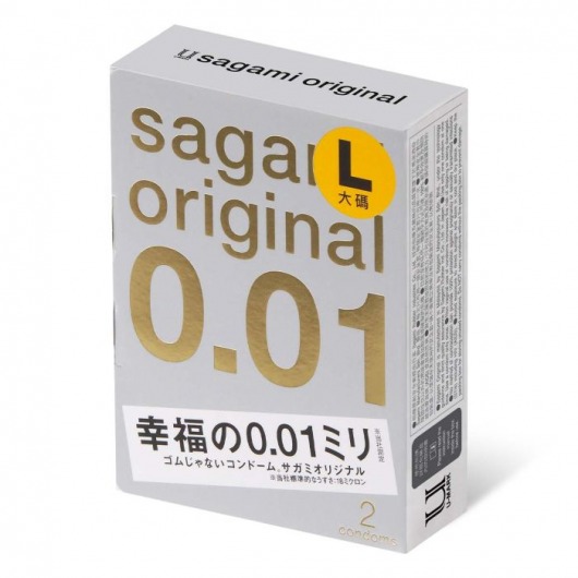 Презервативы Sagami Original 0.01 L-size увеличенного размера - 2 шт. - Sagami - купить с доставкой в Кисловодске
