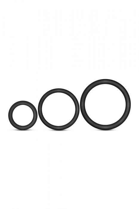 Набор из 3 черных эрекционных колец Cock Ring Set - Blush Novelties - в Кисловодске купить с доставкой