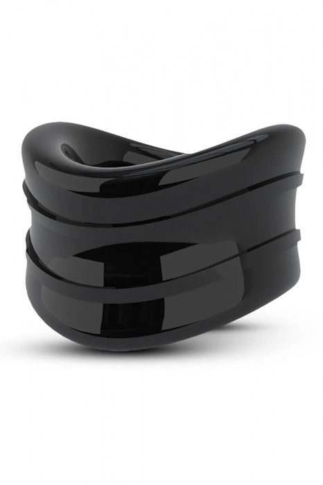 Черное эрекционное кольцо на мошонку Beef Ball Stretcher Snug - Blush Novelties - в Кисловодске купить с доставкой