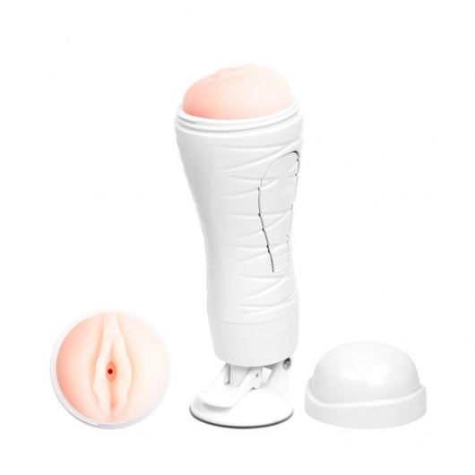 Мастурбатор-вагина Flora White с присоской и 12 режимами вибрации - Baile - в Кисловодске купить с доставкой