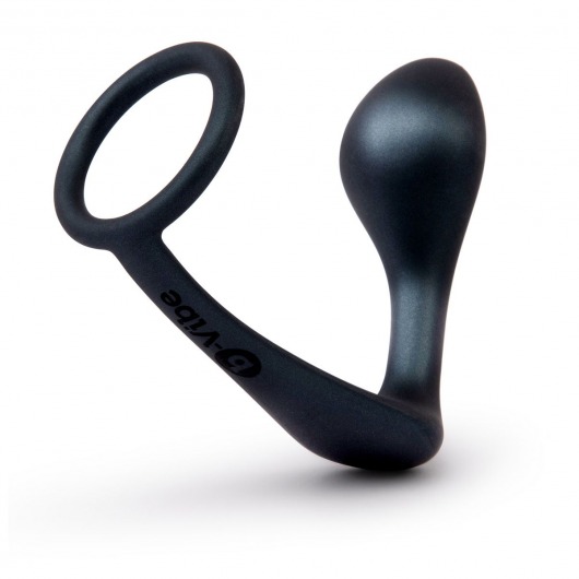 Черное эрекционное кольцо со стимулятором простаты Ringer Cock Ring   Plug - b-Vibe - в Кисловодске купить с доставкой