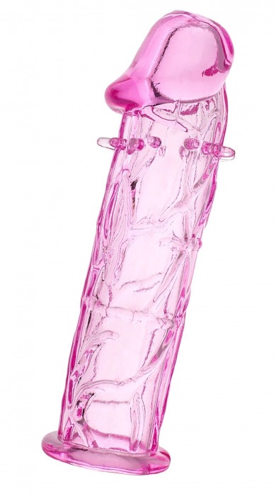 Розовая насадка фаллической формы - 12,5 см. - A-toys - в Кисловодске купить с доставкой