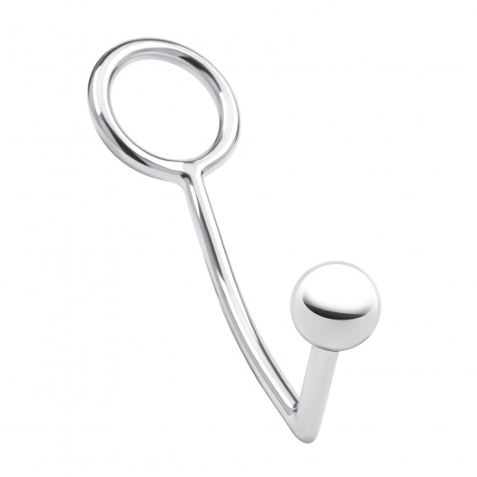 Кольцо на пенис с анальным стимулятором Stainless Steel Anal Hook   Cock Ring - BlueLine - в Кисловодске купить с доставкой