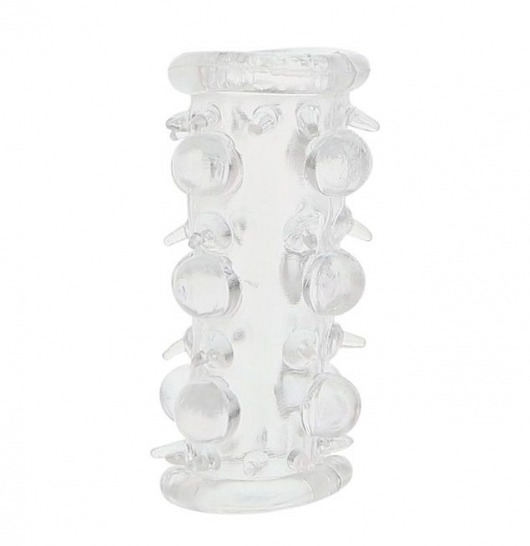 Прозрачная насадка на пенис с шипами и бугорками JELLY JOY LUST CLUSTER CLEAR - Dream Toys - в Кисловодске купить с доставкой