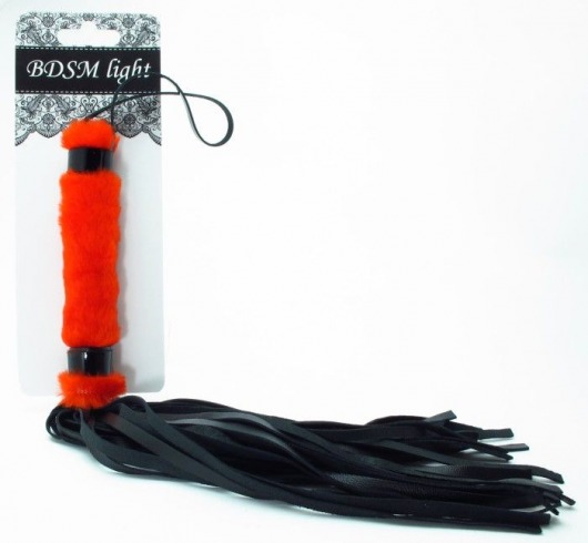 Нежная плеть с красным мехом BDSM Light - 43 см. - БДСМ Арсенал - купить с доставкой в Кисловодске