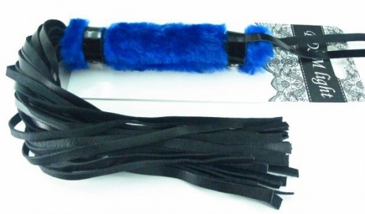 Нежная плеть с синим мехом BDSM Light - 43 см. - БДСМ Арсенал - купить с доставкой в Кисловодске