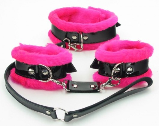 Набор с розовым мехом BDSM Light - БДСМ Арсенал - купить с доставкой в Кисловодске