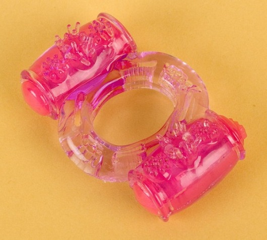 Фиолетовое виброкольцо с двумя вибропульками - Toyfa Basic - в Кисловодске купить с доставкой