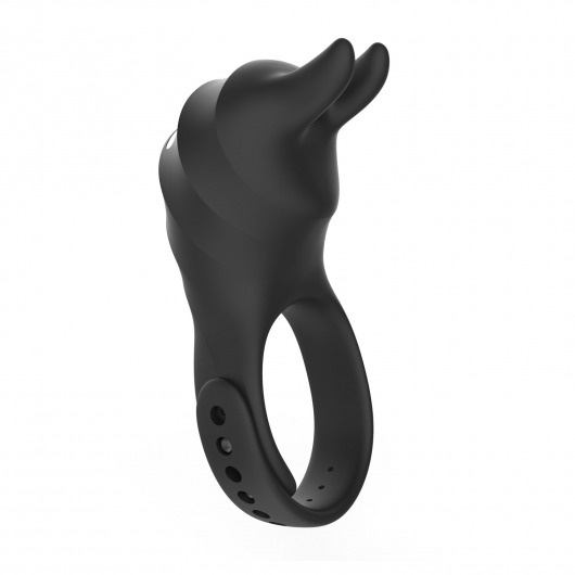 Черное эрекционное кольцо Usagi с ушками и пультом ДУ - BeYourLover - в Кисловодске купить с доставкой