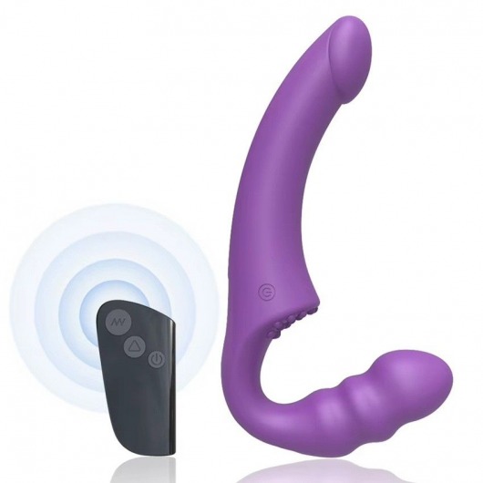 Фиолетовый безремневой страпон Straples Strap-On Dildo - Erokay - купить с доставкой в Кисловодске