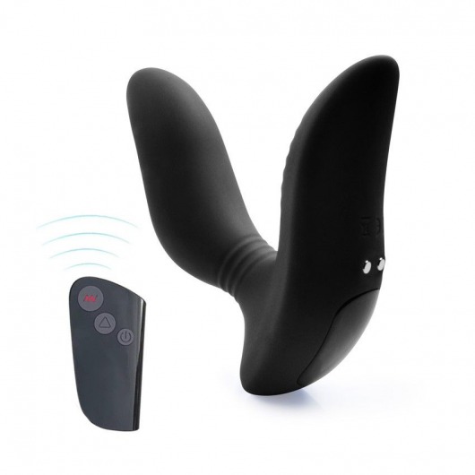 Черный вибромассажер простаты 3,5’’ Remote Control Curve P-spot Massager - 12 см. - Erokay - в Кисловодске купить с доставкой
