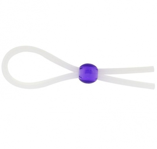 Прозрачное лассо с фиолетовой бусиной SILICONE COCK RING WITH BEAD LAVENDER - NMC - в Кисловодске купить с доставкой