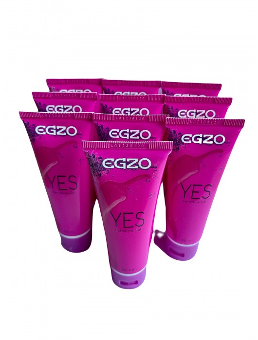 Набор из 10 согревающих лубрикантов на водной основе Egzo Yes (по 50 мл.) - EGZO - купить с доставкой в Кисловодске