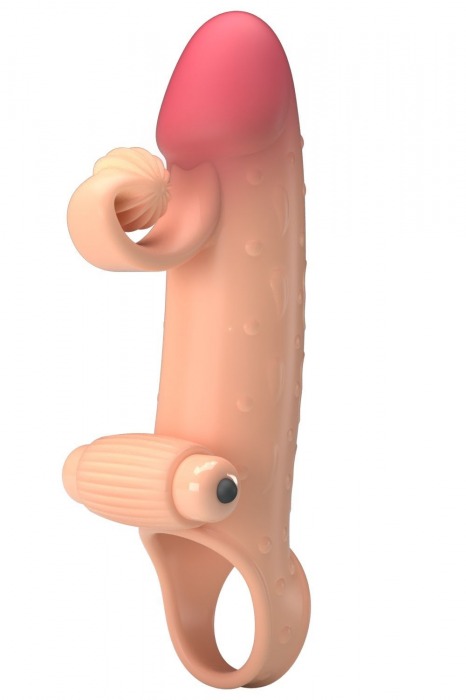 Телесная вибронасадка на пенис с подхватом мошонки - 20 см. - Baile - в Кисловодске купить с доставкой