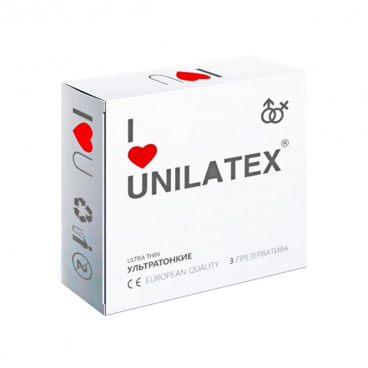 Ультратонкие презервативы Unilatex Ultra Thin - 3 шт. - Unilatex - купить с доставкой в Кисловодске