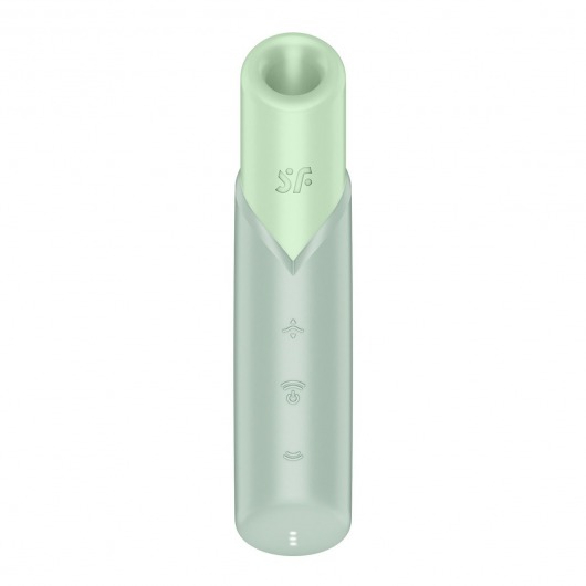 Зеленый вакуумный стимулятор Naughty Kiss - Satisfyer