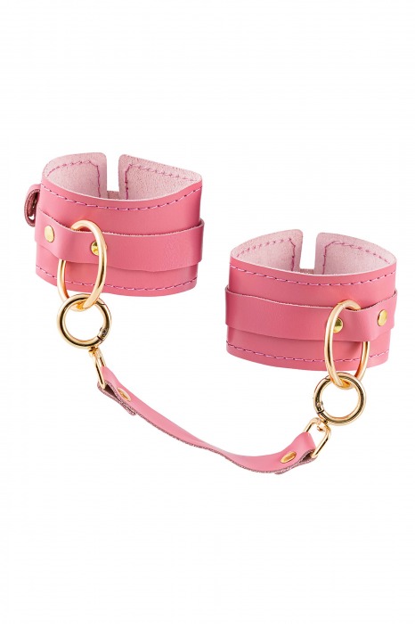Розовые однослойные кожаные оковы - Pecado - купить с доставкой в Кисловодске