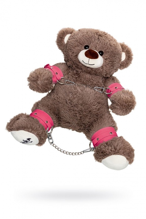 Бондажный набор: бурый мишка с розовыми оковами и наручниками - Pecado - купить с доставкой в Кисловодске