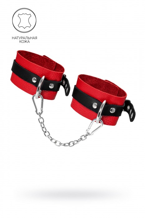 Красно-черные мягкие оковы с одним ремешком и люверсами - Pecado - купить с доставкой в Кисловодске
