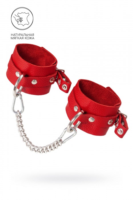 Красные мягкие кожаные оковы с люверсами - Pecado - купить с доставкой в Кисловодске
