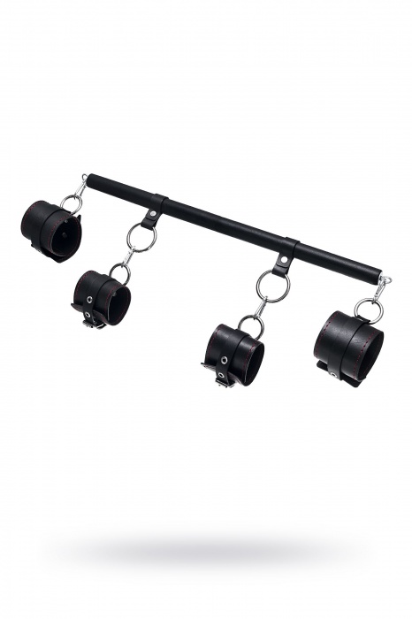 Черная распорка с 4 манжетами для рук и ног - Pecado - купить с доставкой в Кисловодске