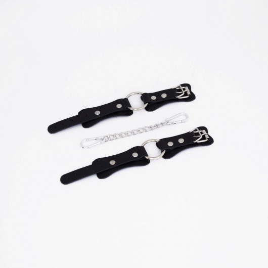 Черные кожаные наручники с кольцом - Crazy Handmade - купить с доставкой в Кисловодске