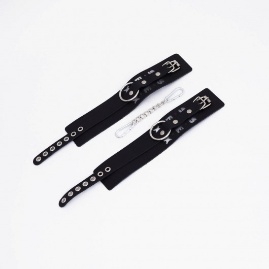 Черные кожаные оковы Sex - Crazy Handmade - купить с доставкой в Кисловодске