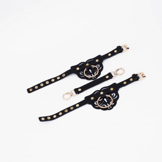 Черные оковы с золотистой фурнитурой - Crazy Handmade - купить с доставкой в Кисловодске