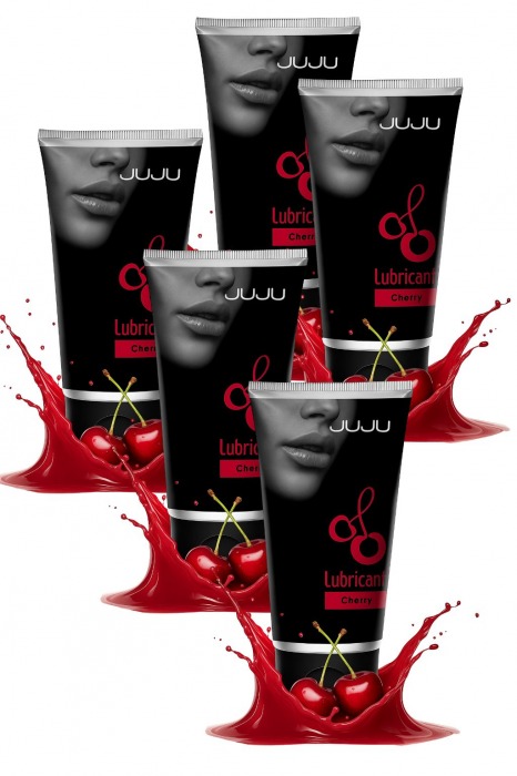 Набор из 5 съедобных лубрикантов JUJU со вкусом вишни - JuJu - купить с доставкой в Кисловодске