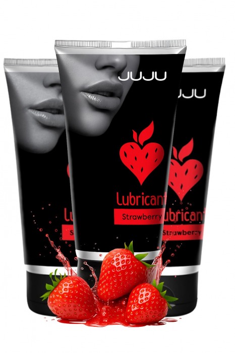 Набор из 3 съедобных лубрикантов JUJU со вкусом клубники - JuJu - купить с доставкой в Кисловодске