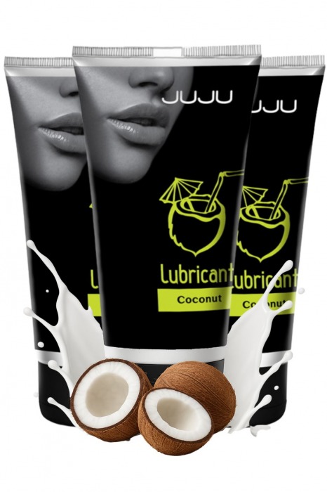 Набор из 3 съедобных лубрикантов JUJU со вкусом кокоса - JuJu - купить с доставкой в Кисловодске