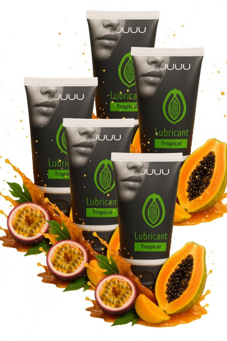 Набор из 5 съедобных лубрикантов JUJU со вкусом тропических фруктов - JuJu - купить с доставкой в Кисловодске