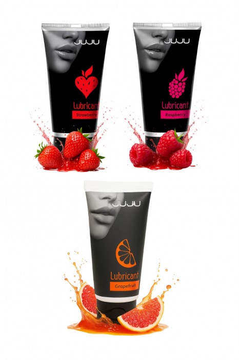 Набор из 3 съедобных лубрикантов JUJU (клубника, малина, грейпфрут) - JuJu - купить с доставкой в Кисловодске