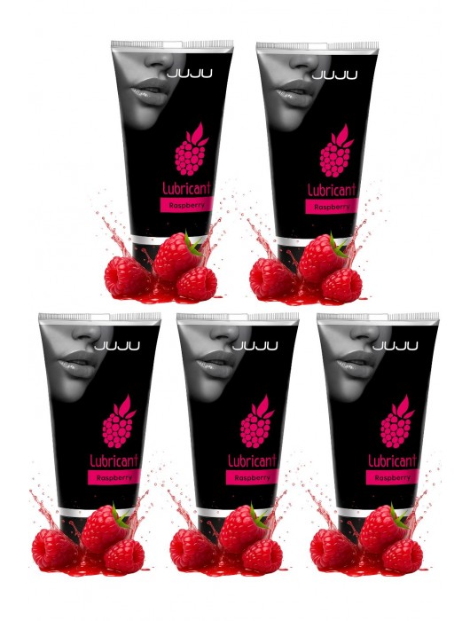 Набор из 5 съедобных лубрикантов JUJU со вкусом малины - JuJu - купить с доставкой в Кисловодске
