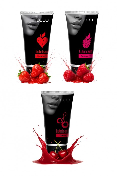 Набор из 3 съедобных лубрикантов JUJU (клубника, малина, вишня) - JuJu - купить с доставкой в Кисловодске