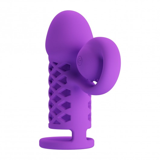 Фиолетовая вибронасадка с клиторальным отростком Harden - Baile - в Кисловодске купить с доставкой
