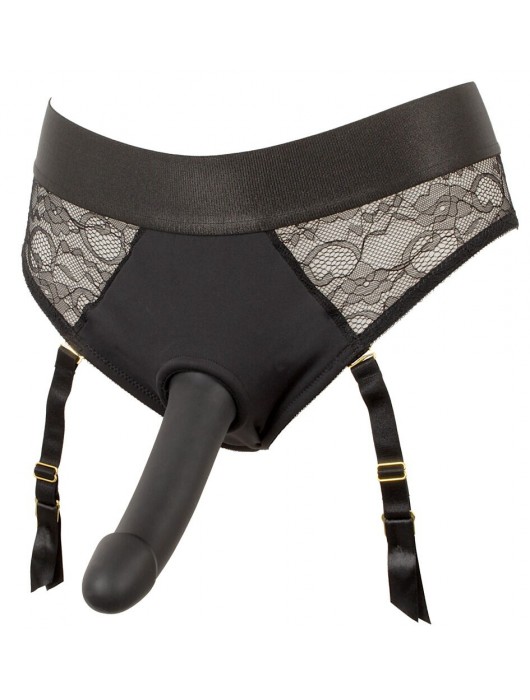 Черный женский страпон Strap-on Set: трусики и насадка - Orion - купить с доставкой в Кисловодске
