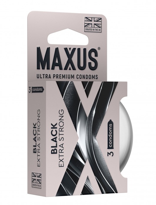 Черные утолщенные презервативы MAXUS Extra Strong с железным кейсом - 3 шт. - Maxus - купить с доставкой в Кисловодске
