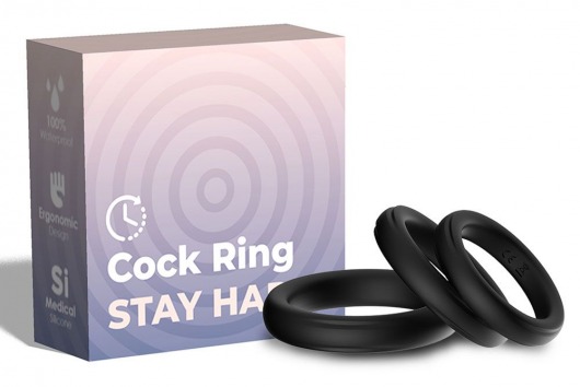 Набор из 3 черных эрекционных колец Stay Hard - Boys of Toys - в Кисловодске купить с доставкой