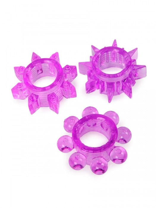 Набор из 3 лиловых эрекционных колец различной формы - Erowoman-Eroman - в Кисловодске купить с доставкой