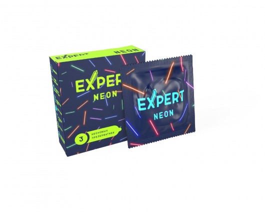 Светящиеся в темноте презервативы Expert Neon - 3 шт. - Expert - купить с доставкой в Кисловодске