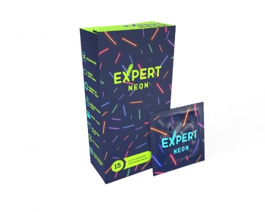 Светящиеся в темноте презервативы Expert Neon - 15 шт. - Expert - купить с доставкой в Кисловодске