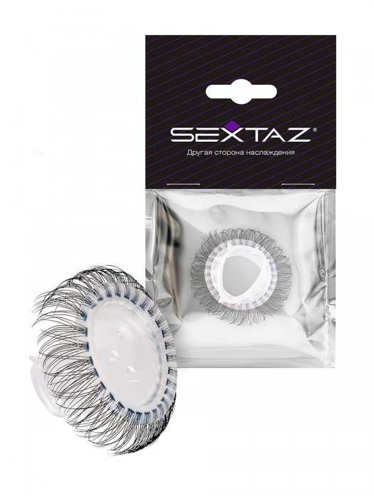 Эластичное эрекционное кольцо с длинными черными «ресничками» - Sextaz - в Кисловодске купить с доставкой