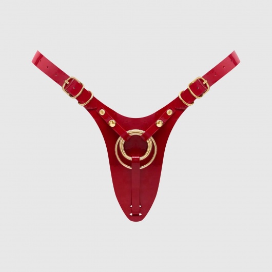 Красный пояс для фиксации насадок Strap-On-Me Leatherette Harness Fabulous - Strap-on-me - купить с доставкой в Кисловодске