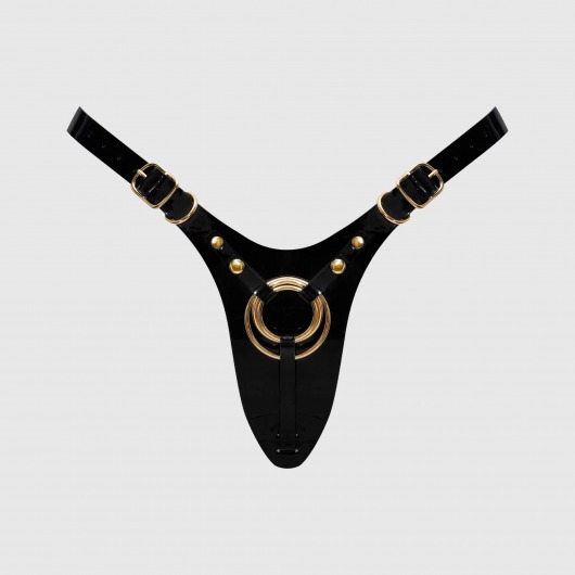 Черный пояс для фиксации насадок Strap-On-Me Leatherette Harness Fabulous - Strap-on-me - купить с доставкой в Кисловодске