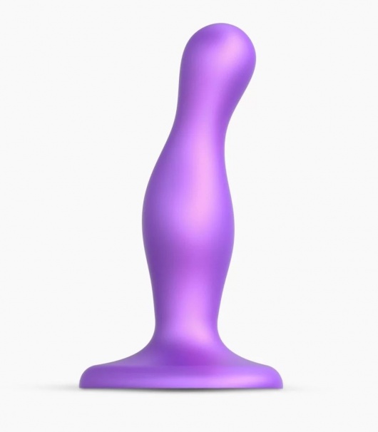 Фиолетовая насадка Strap-On-Me Dildo Plug Curvy size S - Strap-on-me - купить с доставкой в Кисловодске