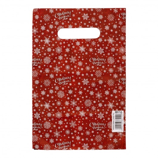 Красный подарочный новогодний пакет с вырубной ручкой (20х30 см) - Сима-Ленд - купить с доставкой в Кисловодске