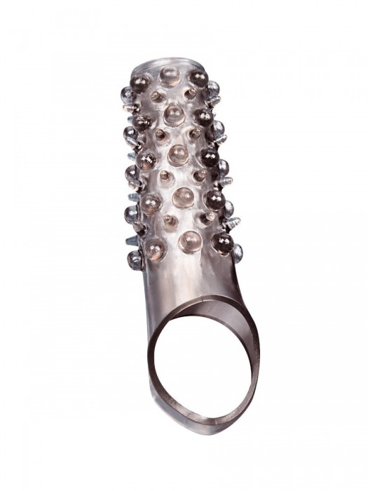 Дымчатая насадка на пенис с шипами и выпуклостями - 12 см. - Sex Expert - в Кисловодске купить с доставкой