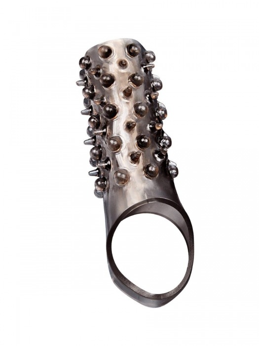 Дымчатая насадка на пенис с шипами и выпуклостями - 12,5 см. - Sex Expert - в Кисловодске купить с доставкой