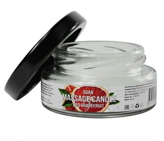 Массажная свеча «Красный грейпфрут» - 50 мл. - SGAN - купить с доставкой в Кисловодске